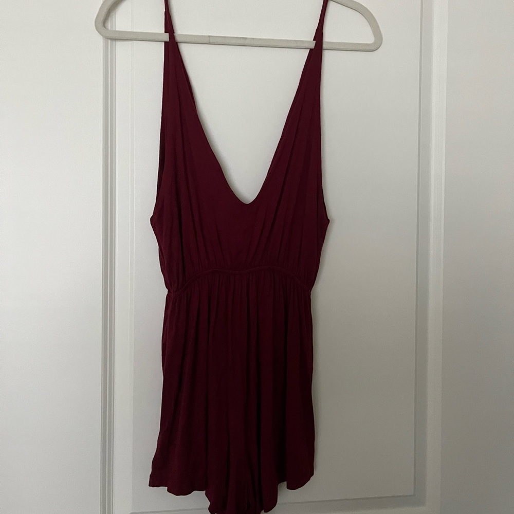 Tinley Dark Red Spaghetti Strap Romper